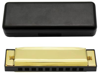 Mundharmonika 10 Löcher 20 Töne Blasinstrument Gold Silber Mundharmonika(Gold)