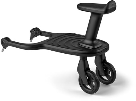 Bugaboo Komfort-Mitfahrbrett+ mit abnehmbarem Sitz – Mitfahrbrett für Kleinkinder, mit Sitz- oder Stehmöglichkeit, kompatibel mit Bugaboo Kinderwagen, zwei Räder für besonders sanfte Fahrten