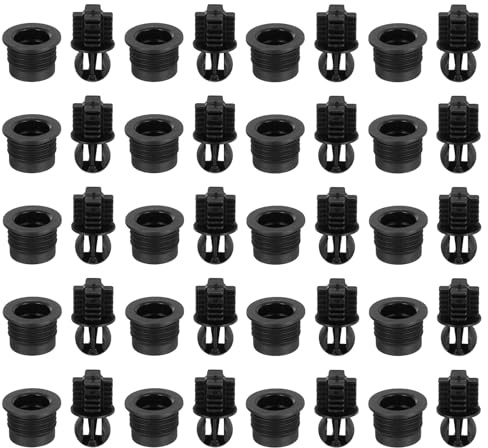QUARKZMAN Lautsprechergitter Führung Kunststoff Schwarz Kugelgelenk Typ Rahmenbox Körper Befestigung Schnappverschluss Rastclip 12mm x 15.3mm Für Lautsprecher Teile Zubehör 20 Paare