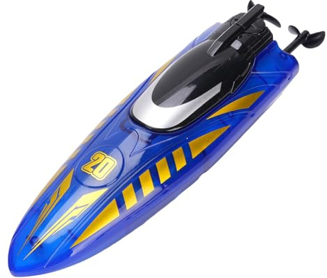 Naroote Schnelles Rc-Boot, Doppelseitig Fahrbares Mini-Rc-Boot mit Beleuchtung und Wasserdichtem Motor, Verbessert Das Rennerlebnis, Stunt-Wasserspielzeug für Kinder und Erwachsene (Blue)