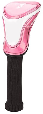 Pink PU Leather Golf Putter Head Cover, Durable Putter Headcover with Large Number, Elastic Fit Golf Club Headcover for Scratch Protection, Golf Accessory for Women and Men (3 Size)