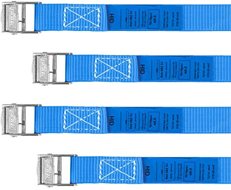 Spanngurt 40 cm, Gurt, Transportsicherung, Sicherungsgurt, Transport, Spanngurte, Ladungsicherung, 4 Stück im Set, blau, RACEFOXX