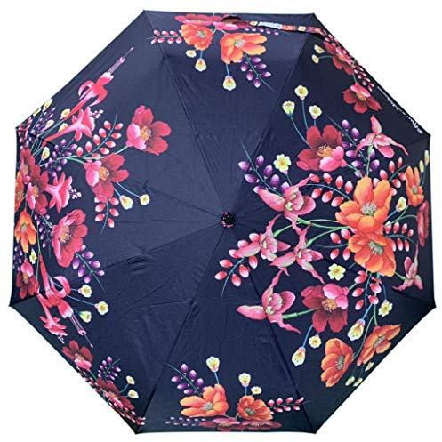 Anuschka Damen Regenschirm mit handgemaltem Kunstdruck - Duomatik zum Öffnen/Schließen - 97 cm - UPF 50+ - Wasserdichtes Obermaterial - Windresistent Moonlit Meadow