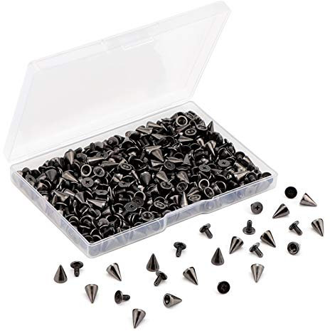 LUTER 200 Sätze/Paare 7x9,5 mm Bullet Cone Spikes und Nieten Gun Metallschraube Nieten DIY Craft Nieten Punk für Kleidung Schuhe Leder Gürtel Tasche - Silber