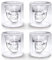 Eidoct Crystal Skull Shot Glasses Double Wall Glass Cup,Funny Crystal Drinking Cup,Whiskey Glasses,Cool Beer Cup for Wine Cocktail Vodka,Set of 4 (25ml*4)