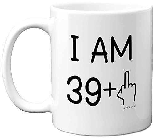 40th Birthday Gifts for Women Men, Rude Novelty Mug Middle Finger, Gag Joke Gifts, Perfect Funny Mugs for Birthday Present, 11oz Premium Ceramic Coffee Mug