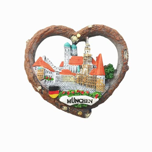 Kühlschrankmagnet in Herzform München Deutschland Souvenir Geschenk Magnetaufkleber Kollektion
