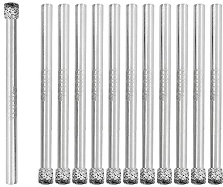 Luomorgo Lot de 12 scies cloches diamantées de 4 mm – Profondeur de coupe de 0,6 cm pour verre, céramique, marbre, porcelaine, carrelage, granit, quartz, pierre précieuse