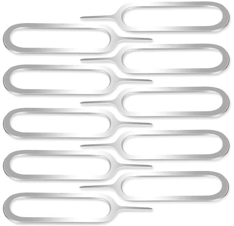 KOKOBASE Lot de 20 outils de retrait d'éjecteur de carte SIM pour tous les modèles iPhone (3G/3GS/4/4S/5/5S/6/6 Plus/6S/6S Plus/SE/7/7 Plus/8 Plus/iPhone X), iPod et iPad, Samsung Galaxy, LG, Huawei