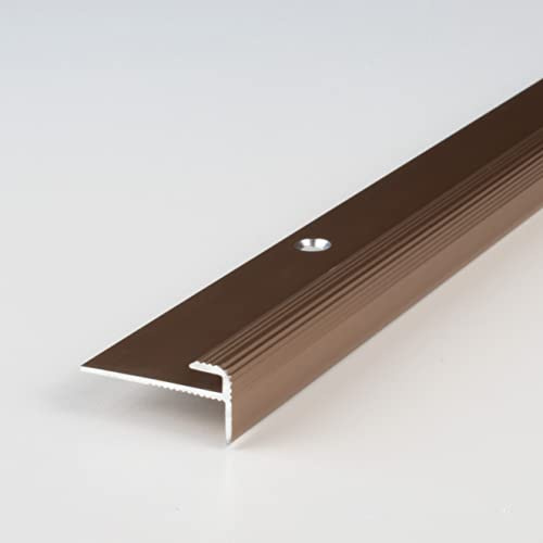 PROVISTON | Einfassprofil | Aluminium eloxiert | Bronze Hell | Breite 25 mm | Höhe 3 mm | Länge 1000 mm | Gebohrt | Abschlussprofil | Einschubprofil | Abschlussleiste | Bodenprofil | 1 Stück