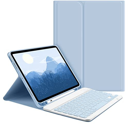 GOKOCO Keyboard Case for 2025 iPad Air M3 11”&Air M2 11”&Air 4th/5th Gen,Tablet Cover for Air 10.9 inch with Magnetically Detachable Wireless Bluetooth Keyboard Give Full Protection with iPad-Blue