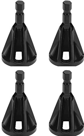 Fyearfly 4Pcs Chamfering Tool, Deburring External Chamfer Tool Chamfer Drill Carbide Burr Removal Bit 3 Slot,Black(Hex Shank)