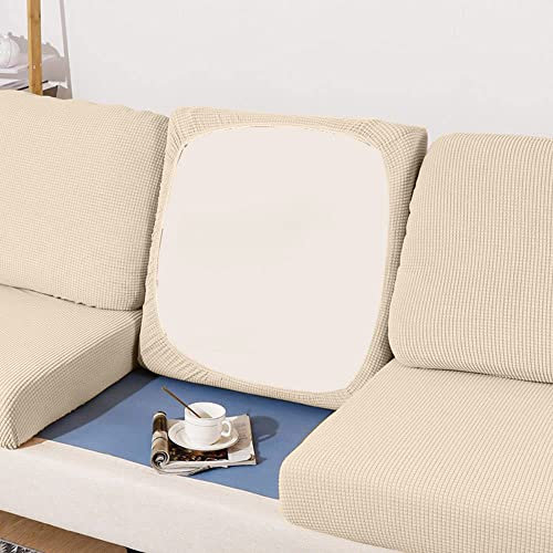 BOLUXIU Sofa-Sitzkissenbezug, Stretch, elastischer Kissenbezug, , mehrere Farben, passend für alle Sofas (einschließlich L-förmiger Ecksofas), Beige, 2 Sitzer Plus(95-135cm)