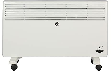 El Fuego® Mobiler Heizkonvektor | stromsparend | 1000/2000 Watt | mit regelbarem Thermostat | inkl. Überhitzungsschutz | Wandmontage möglich | Heizung Heizgerät Elektroheizung