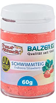 Balzer Trout Attack Forellenteig Erdbeere, ROT UV-AKTIV