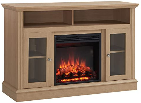 FLAMME Northam 47 / 120cm 2 in 1 TV Stand Fireplace Cabinet with Electric Fireplace Included, Freestanding 2kW Heater with Remote Control