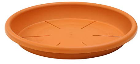 Dehner Blumentopf-Untersetzer Eolo, rund, Ø ca. 80 cm, Höhe ca. 10.6 cm, Kunststoff, terrakotta