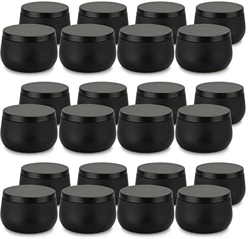 TOFU Kerzengläser, Leere Kerzendosen aus Metall 24 Pcs, 8oz (220 ml), Kerzen Selber Machen Set, Kerzenherstellung Set & Zubehör, Duftkerzen Metalldose mit Deckel für Tee-Süßigkeiten-Gewürze-Kerze