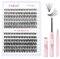 Fadlash Kit di Estensioni Ciglia 0.07 D Arricciatura 8-16mm 30D+40D Finte Ciuffetti Naturali Ciglia Individuali Bond and Seal, Pinzette per Ciglia a Grappolo DIY per Uso Personale