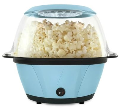 WAOCEO Popcorn machine Blue Stirring Popcorn Machine with Serving Bowl Large Capacity Heating Chamber High Speed Small Portable Popcorn Maker Equipment accessories