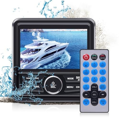 Geloo Marine Stereo Radio Nautica per Barca Impermeabile, AM/FM Marine Boot Stereo Media MP5 Player Universal with 4.1”Digital Display, per Barche,Yacht, Marine, Camper