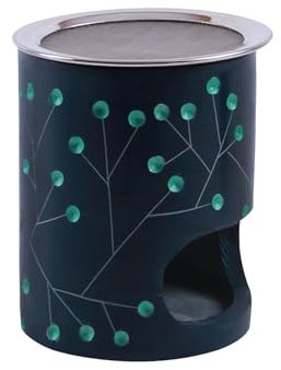 Bitto Weihrauchbrenner, Räuchergefäß Manali grün Fair Trade, Softstone mit Edelstahlsieb