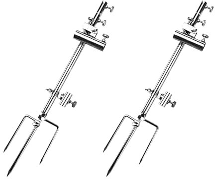 2tlg. Angelrutenhalter Fischenpfähle aus Edelstahl Rostfreier Stahl Rutenhalter mit Spieß Outdoor Halterung Fischen Zubehör