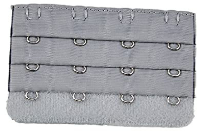 budiniao Correa de extensión extensores de sujetador hebilla 4 ganchos sujetador ganchos transpirable práctico reemplazo 3 filas para ropa interior, gris-plata