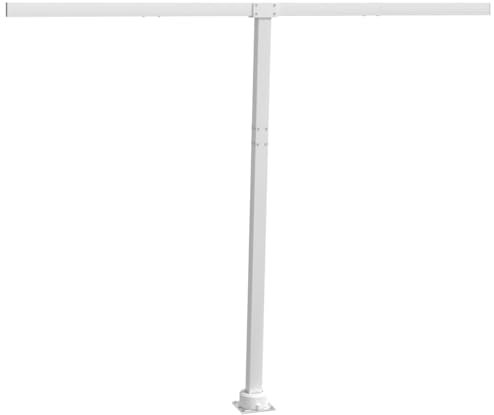 Kavolet Poteaux de support pour caisson de store, barre d'appui, supports pour auvents, poteaux de voile d'ombrage, barre de store, pas besoin de montage mural du store, blanc, 300 x 245 cm, fer