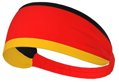 WHJWXC Elastisches Übungs-Stirnband mit Deutschland-Flaggenmuster, Stirnband für Damen und Herren, Haarband für Yoga und Fitness