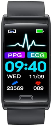 WATCHMARK Smartwatch Cardio One Slim Schwarz mit Silikonband