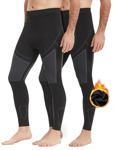 NOOYME Lange Unterhosen Herren Thermohose Herren warme Unterhose Männer Lang Thermounterwäsche Herren Funktionsunterwäsche Skiunterwäsche Thermo Unterhose Herren Leggings Herren für Winter Sport