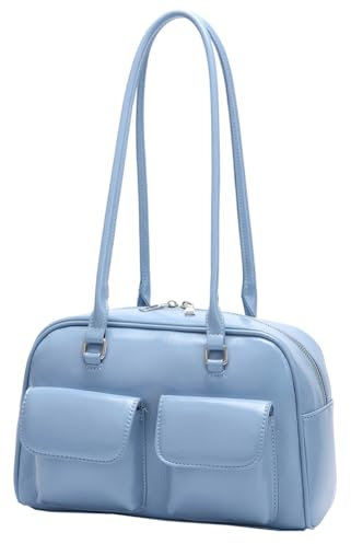 Y2k Umhängetasche für Damen, Vintage, Hobo-Tasche, Crossbody-Tasche, mehrere Taschen, Tragegriff, Unterarm-Tragetasche, Handtasche 2025, Hell, blau, Einheitsgröße