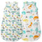 Mosebears Gigoteuse d'été pour bébé, Sac de Couchage pour Fille et garçon, Motif Animal Mignon, Couverture Portable sans Manches, Lavable, 0,5 tog 2 Paquets