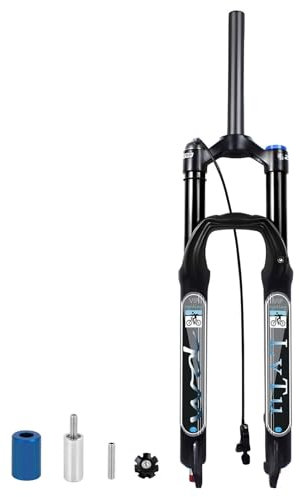 LYYCX 26/27.5/29 Viaggio 140mm Forcella Ammortizzata Bici, Regola Rebound Tubo Dritto 28,6mm QR 9mm Blocco Manuale/remoto Forcella MTB, Compatibile XC/AM(Remote Lock,29 inch)