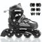 Größenverstellbare Inline-Skates mit Schutzausrüstung für Kinder (4-12 Jahre) – Leuchträder, Anfängerfreundlich, Indoor/Outdoor geeignet für Jungen & Mädchen Schwarz-Silber (S(28-31 EU/175-205 mm))