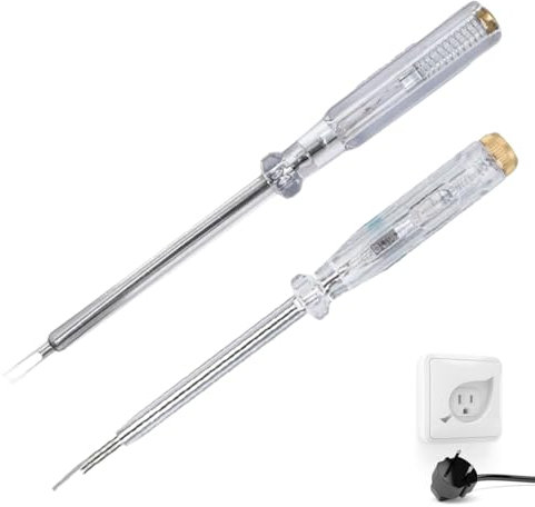 Voltage Tester Screwdriver Pen - Electrical Screwdrivers Set 2Pack - Screwdriver Set Electric - Mains Tester - Test Range 100V-250V