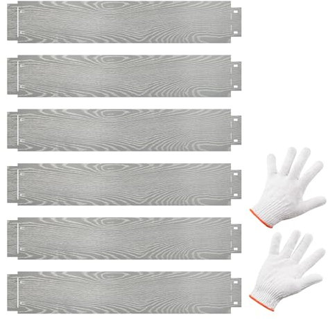 COSTWAY 6-teilige Rasenkante Verzinkt Metall, 6 M lang, Mähkante Beetumrandung Beeteinfassung, DIY Hochbeet Gartenbeet, für Rasen, Gehwege, Terrasse, Silber (110 x 20 cm)