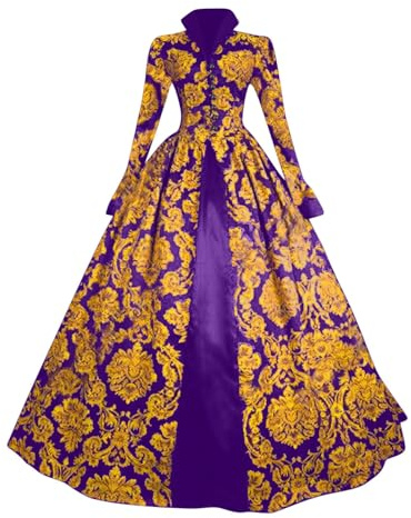 PAIDAXING Vestidos victorianos de reina para mujer, talla grande, retro, vintage, renacentista, corte renacentista, vestido de baile rococó, barroco, María Antonieta, vestido de baile real, disfraz