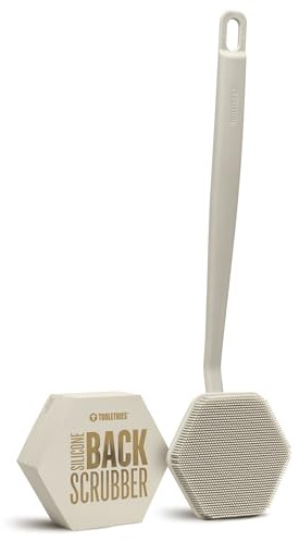TOOLETRIES Silicone Back Scrubber for Shower, Bath Brush - Sand