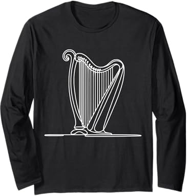 Harpe Line Art Musicien Manche Longue