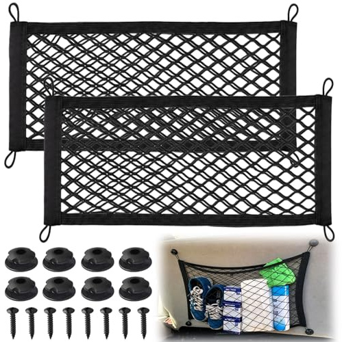 ComPDCVD 2 Pcs Filet de Rangement Camping Car Elastique Voiture 65 x 25cm