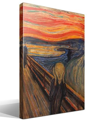 CF CUADROSFAMOSOS.ES CUADROSFAMOSOS.ES Druck auf Leinwand - Edvard Munch - Der Schrei - 75x55cm