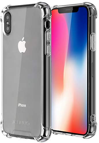 Jenuos iPhone X Hülle Handyhülle, iPhone XS Hülle Handyhülle, iPhone 10 Silikon Schutzhülle Transparent Bumper TPU mit Anti-Rutsch Crystal Case für iPhone X/XS/10 5.8 - Transparent (IX-TPU-CL)