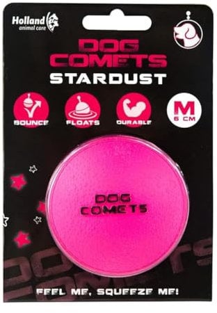 Dog Comets Ball Stardust Ø6 cm - Jouets pour Chien - Balle Chien - Caoutchouc Naturel - Rose - 1 pièce
