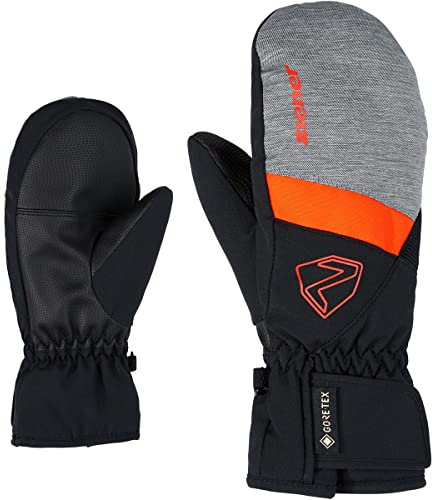 Ziener Jungen Levin GTX Mitten Junior Ski-fäustling/Wintersport | Wasserdicht, Atmungsaktiv, Dark Melange.Black, 7