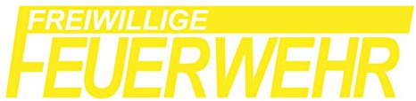 Aufkleber Freiwillige Feuerwehr NEONGELB in 2 Grössen für Aussen (Wetterfest)