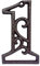 INCREWAY Numero civico in ghisa, 11 cm, decorativo intagliato, in stile retrò, per caffetterie, bar, ristoranti (1)