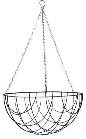 Esschert Design Hängekorb, Metall, 39,4 cm, Schwarz