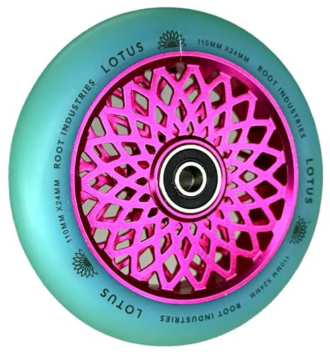 Root Industries Lotus Stunt-Scooter Rolle 110mm + Fantic26 Sticker (Pink/Pu Isotope)